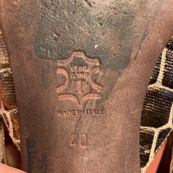 JEAN MICHEL CAZABAT Metallic Giraffe Print Flats - Picture 10 of 10